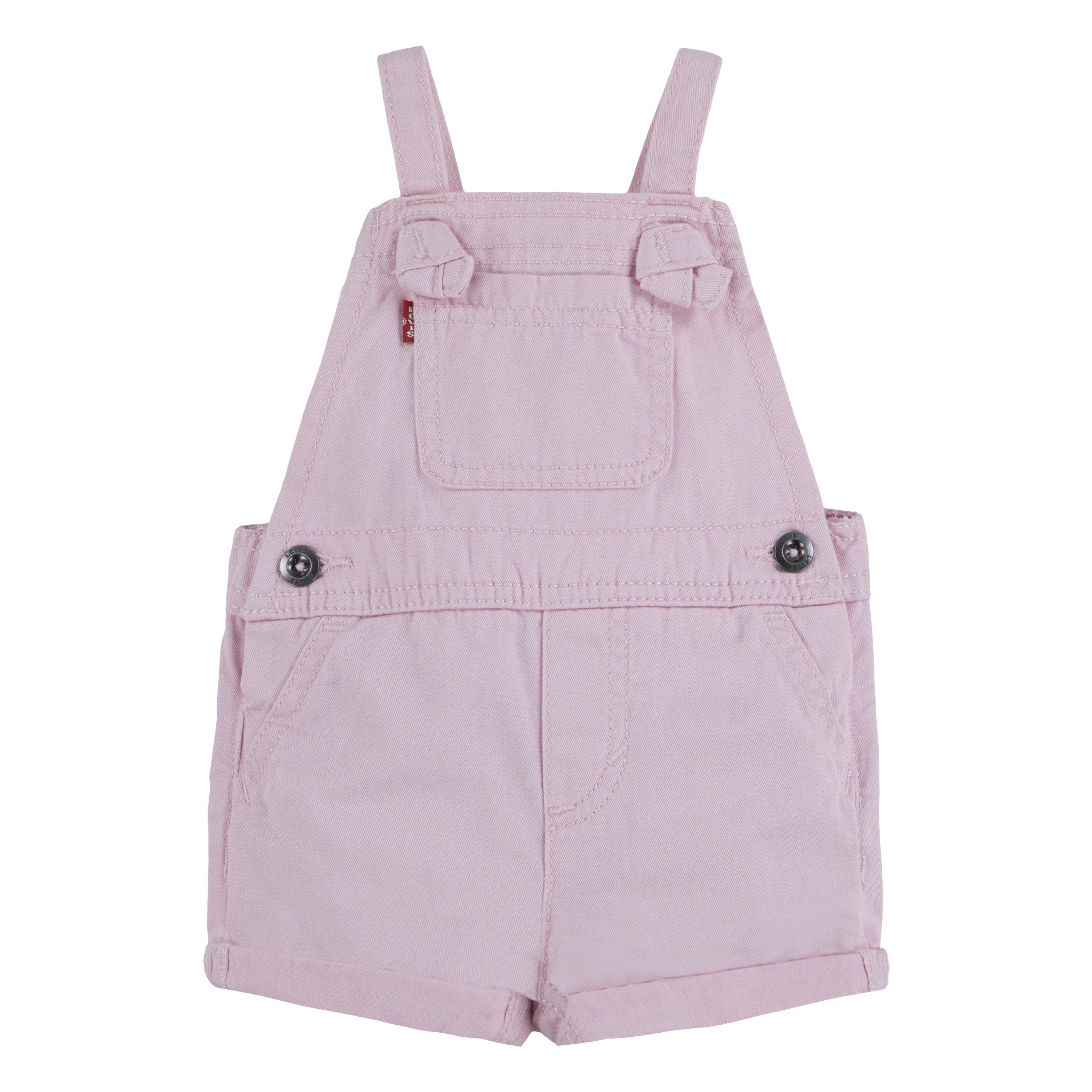 Levi's Baby Girls' Knot Strap Pink Wash Denim Shortalls - PINK